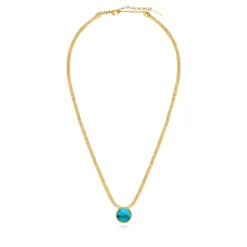 Ashanti flat chain pendant necklace – turquoise and green