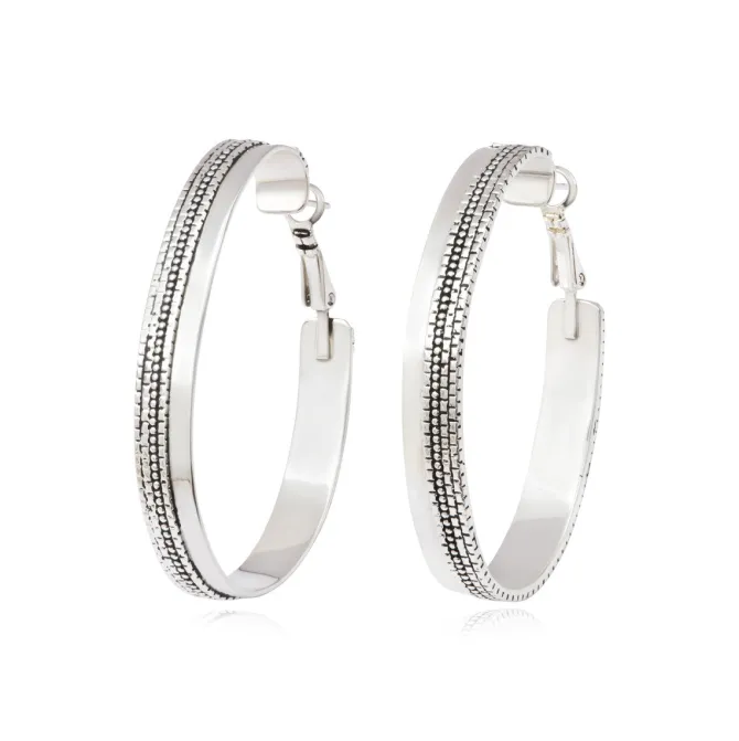 Ashanti hoop earrings – silver