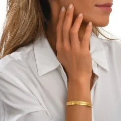 Ashanti medium adjustable bangle bracelet – gold
