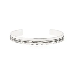 Ashanti medium adjustable bangle bracelet – silver
