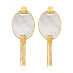 Ashanti pierced stud earrings – white