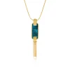 Ashanti rectangular mother-of-pearl pendant necklace – turquoise and green
