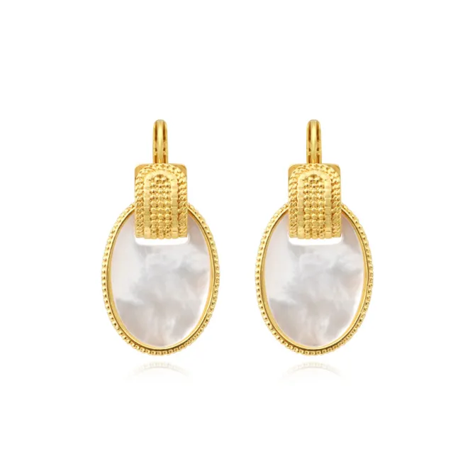 Ashanti sleeper earrings – white
