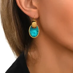 Ashanti sleeper earrings – turquoise and green