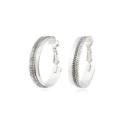 Ashanti thin hoop earrings – silver