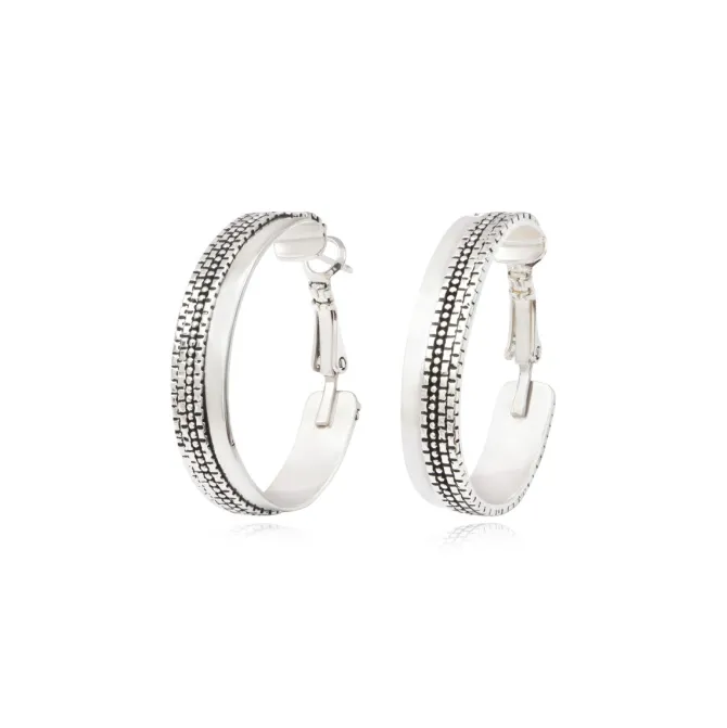 Ashanti thin hoop earrings – silver