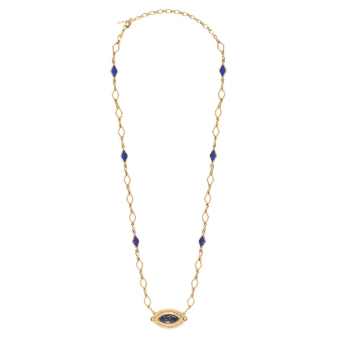 Atria Adjustable Pendant Necklace - Blue