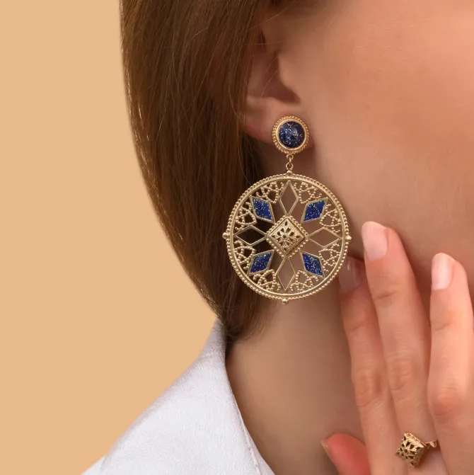 Atria clip-on earrings - blue