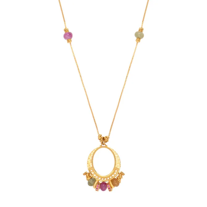 Avola adjustable long necklace - multicoloured