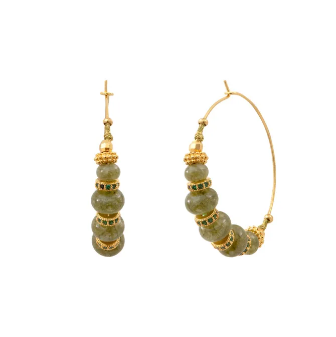 Avola hoop earrings - green