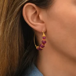 Avola hoop earrings - violet