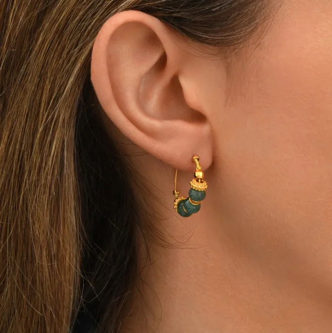 Avola mini hoop earrings - blue