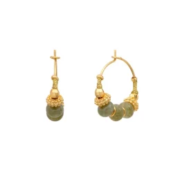 Avola mini hoop earrings - green