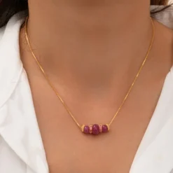 Avola pendant necklace - purple