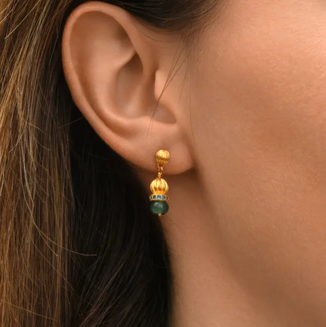 Avola pierced earrings - blue