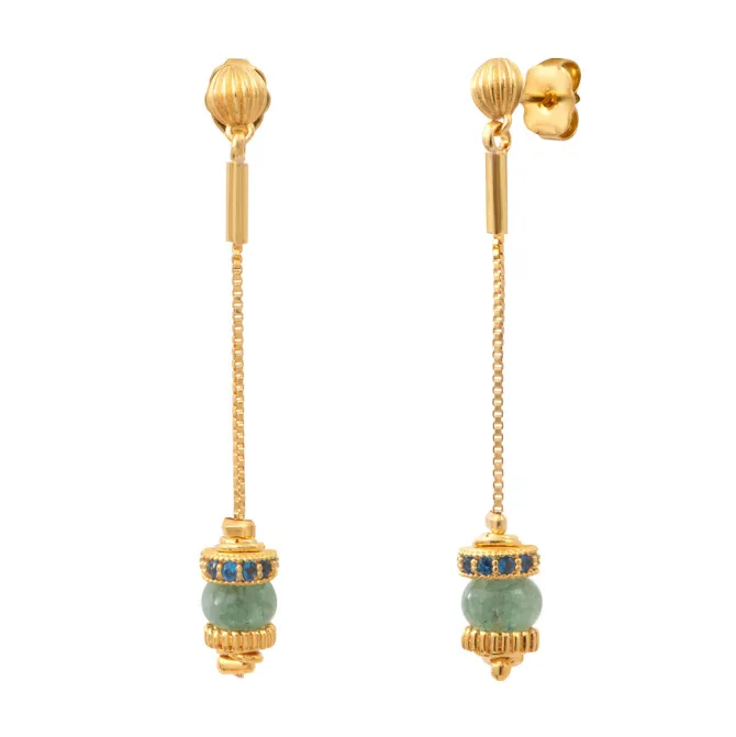 Avola pierced stud earrings - blue