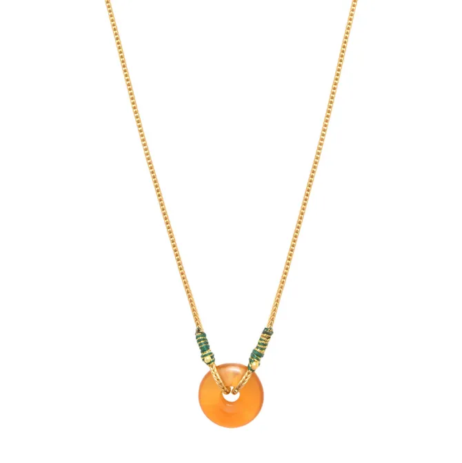 Babylon Adjustable Pendant Necklace - Orange
