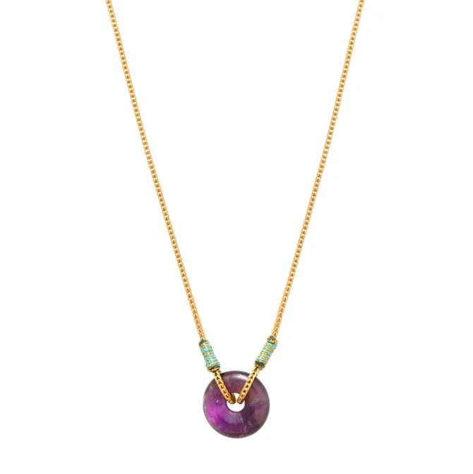 Babylon Adjustable Pendant Necklace - Purple