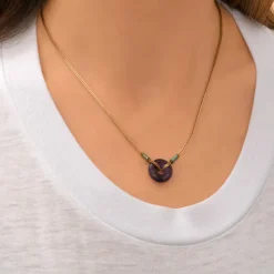 Babylon Adjustable Pendant Necklace - Purple