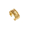 Babylon adjustable ring in fine gold-plated metal - gold-plated
