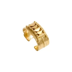 Babylon adjustable ring in fine gold-plated metal - gold-plated