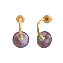 Babylon hoop earrings - violet