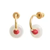 Babylon hoop earrings - white
