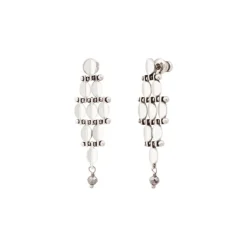 Babylon pierced post drop earrings - silver
