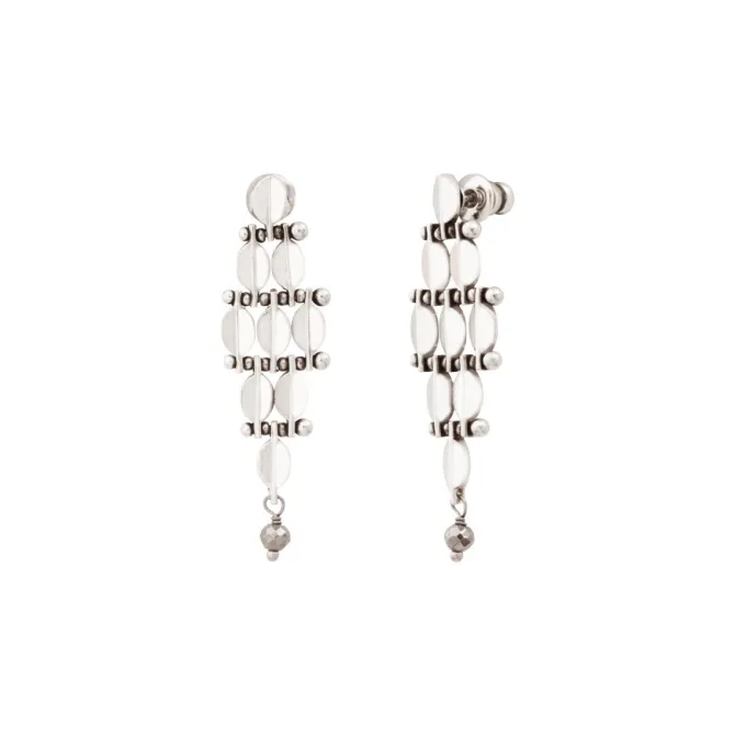 Babylon pierced post drop earrings - silver