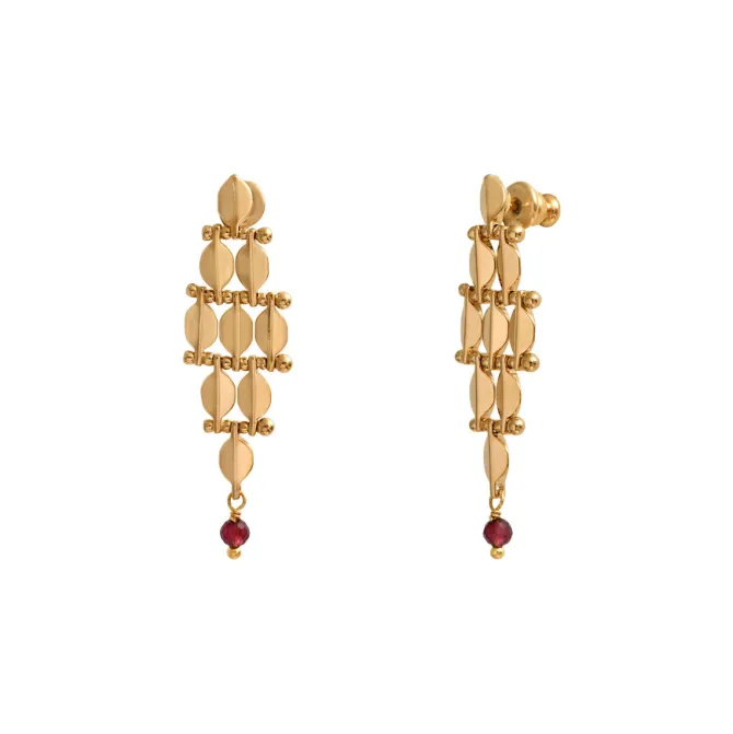 Babylon pierced stud earrings - gold