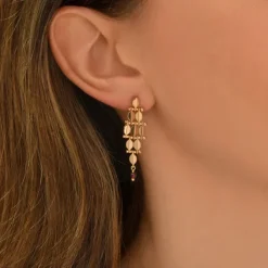 Babylon pierced stud earrings - gold