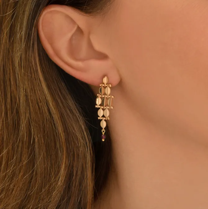 Babylon pierced stud earrings - gold