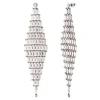 Babylon XXL long pierced stud earrings - silver
