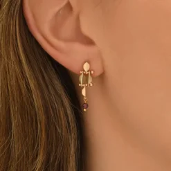 Babylone gold-plated stud drop earrings