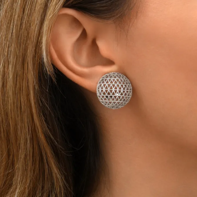 Betty clip-on earrings - silver