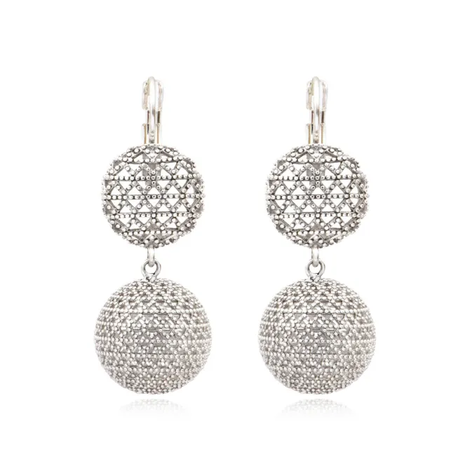Betty double sleeper earrings - silver