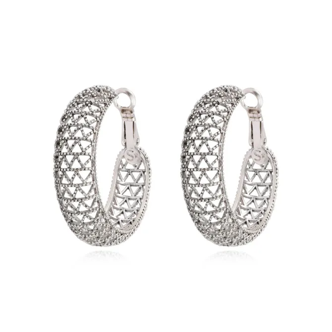 Betty hoop earrings - silver