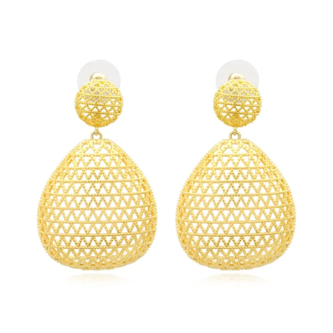 Betty pierced drop earrings - gold