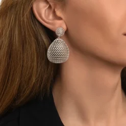 Betty pierced drop earrings - silver