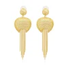 Betty pierced stud earrings in metal and chains - gold-plated