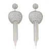 Betty pierced stud earrings in metal and chains - silver