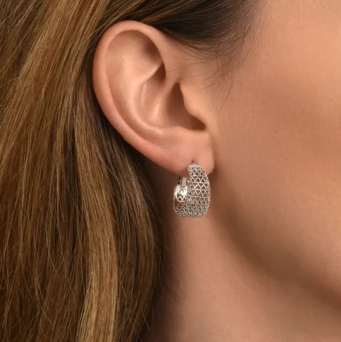 Betty thin hoop earrings - silver