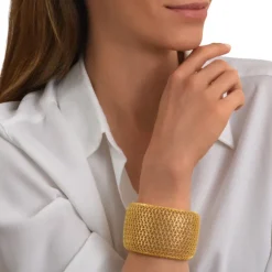 Betty wide cuff bracelet - gold