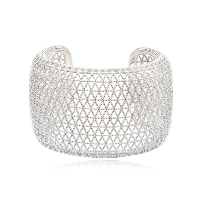 Betty wide cuff bracelet - silver