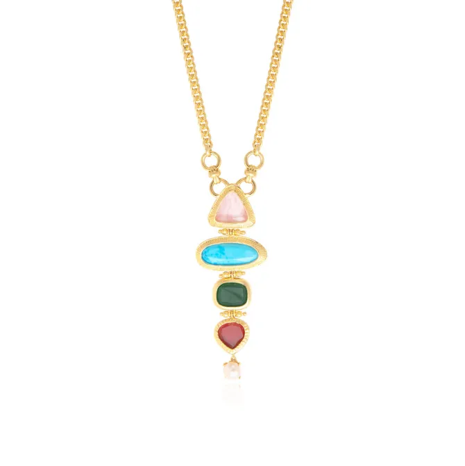 Byzance long necklace – multicoloured