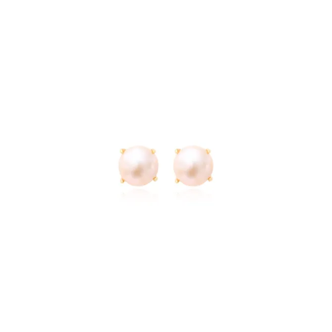 Byzance pierced stud earrings – pearl