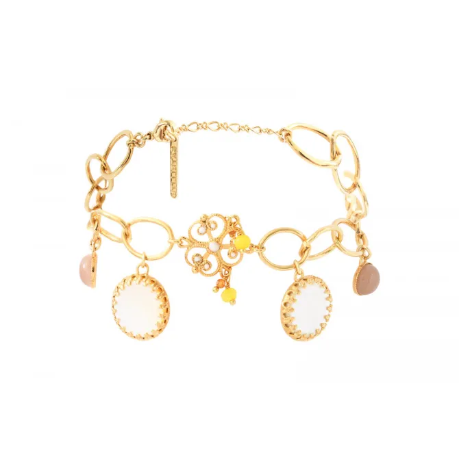 Capraia charm chain bracelet - white