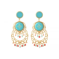 Capraia clip-on earrings - turquoise