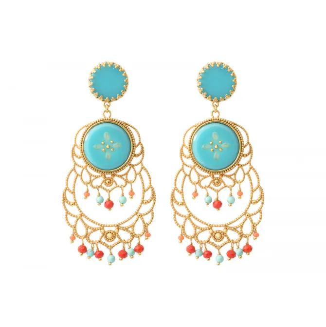Capraia clip-on earrings - turquoise