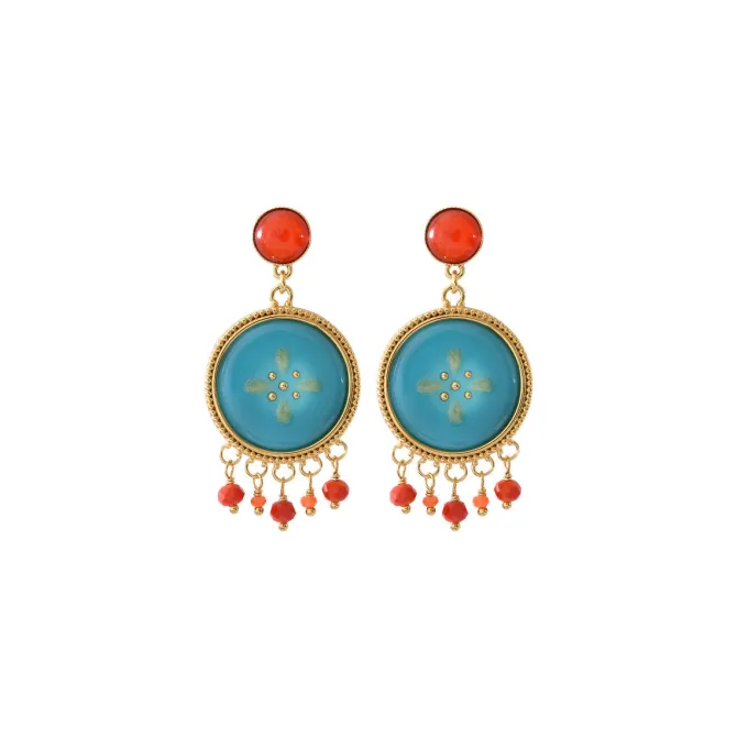 Capraia fine stud earrings - turquoise